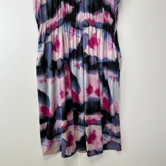 Soft Surroundings Dress Womens 2X Plus Maxi Short Sleeve Boho Abstract Cruise + - Picture 6 of 12